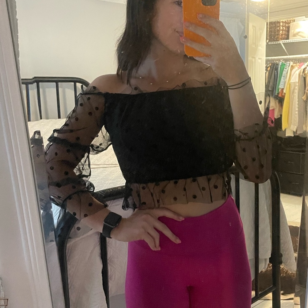 Black off the shoulder top